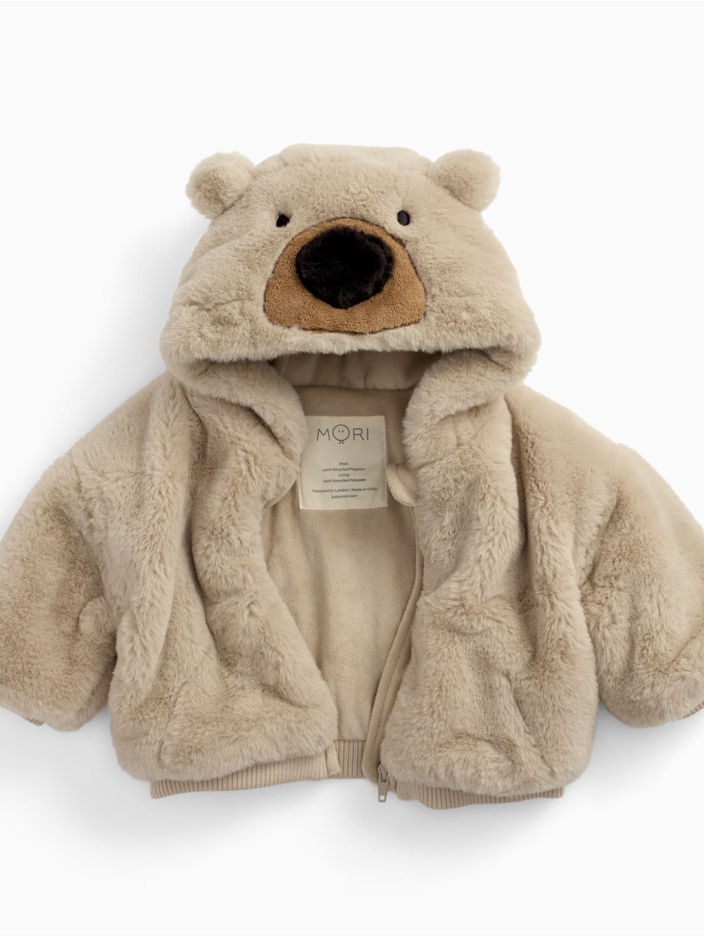 Mori Cream Bear Faux Fur Jacket